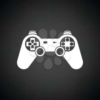 Gamepad  icon. Black background with white. Vector illustration.