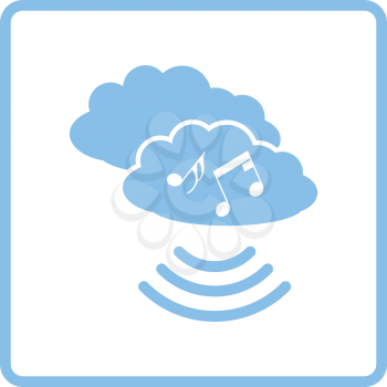 Music cloud icon. Blue frame design. Vector illustration.