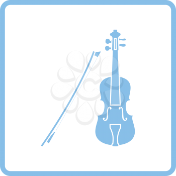 Violin icon. Blue frame design. Vector illustration.