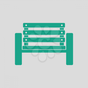 Tennis player bench icon. Gray background with green. Vector illustration.