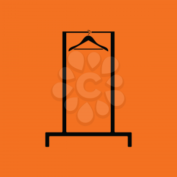 Hanger rail icon. Orange background with black. Vector illustration.