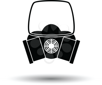 Icon of chemistry gas mask. White background with shadow design. Vector illustration.