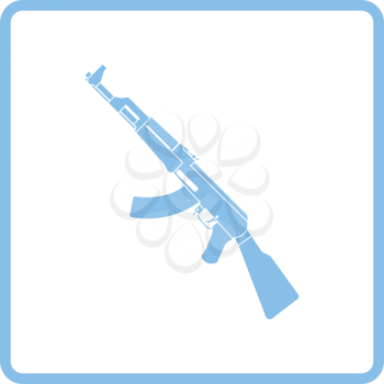 Russian weapon rifle icon. Blue frame design. Vector illustration.