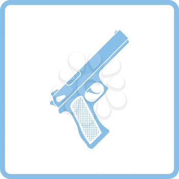 Gun icon. Blue frame design. Vector illustration.