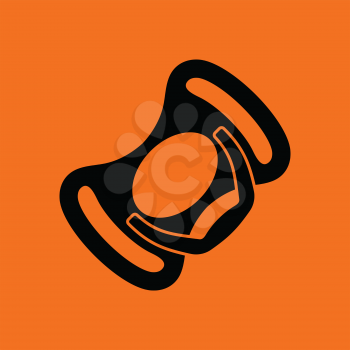 Baby soother icon. Orange background with black. Vector illustration.