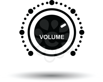 Volume control icon. White background with shadow design. Vector illustration.