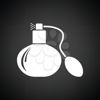 Cologne spray icon. Black background with white. Vector illustration.
