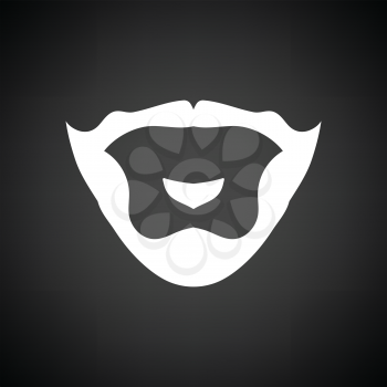 Goatee icon. Black background with white. Vector illustration.