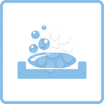 Soap-dish icon. Blue frame design. Vector illustration.