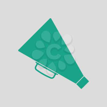 Director megaphone icon. Gray background with green. Vector illustration.