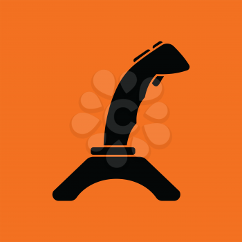Joystick icon. Orange background with black. Vector illustration.