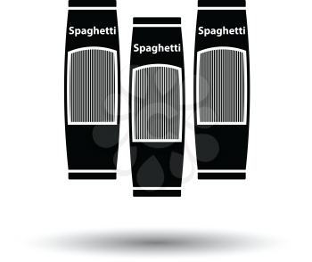 Spaghetti package icon. White background with shadow design. Vector illustration.