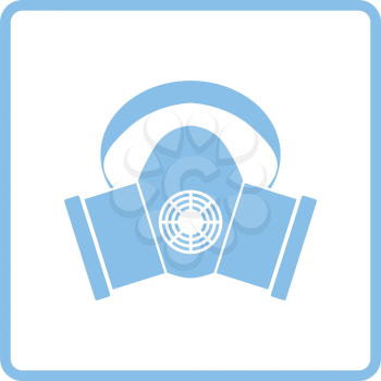 Dust protection mask icon. Blue frame design. Vector illustration.