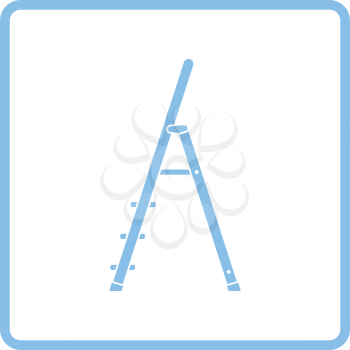 Construction ladder icon. Blue frame design. Vector illustration.