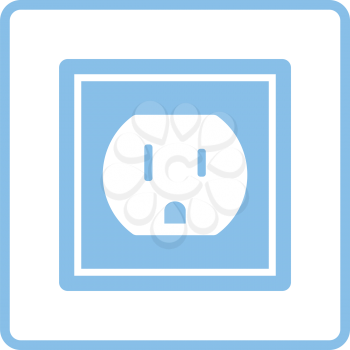Electric outlet icon. Blue frame design. Vector illustration.