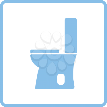 Toilet bowl icon. Blue frame design. Vector illustration.