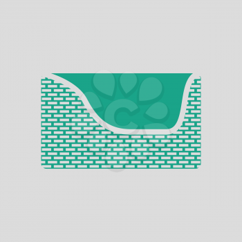 Dogs sleep basket icon. Gray background with green. Vector illustration.