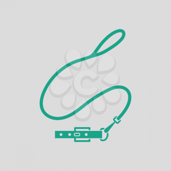 Dog lead icon. Gray background with green. Vector illustration.