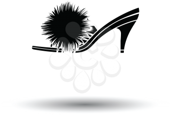 Woman pom-pom shoe icon. White background with shadow design. Vector illustration.