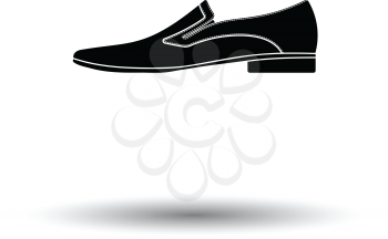 Man shoe icon. White background with shadow design. Vector illustration.