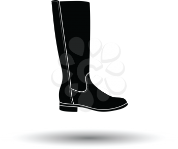 Autumn woman boot icon. White background with shadow design. Vector illustration.