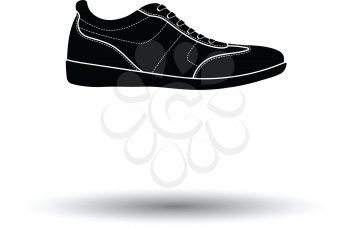 Man casual shoe icon. White background with shadow design. Vector illustration.
