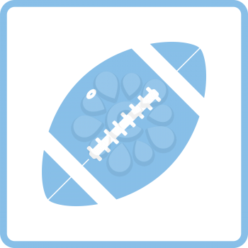 American football ball icon. Blue frame design. Vector illustration.
