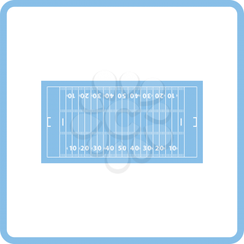 American football field mark icon. Blue frame design. Vector illustration.