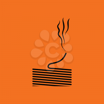 Solder wire icon. Orange background with black. Vector illustration.