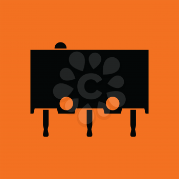 Micro button icon icon. Orange background with black. Vector illustration.
