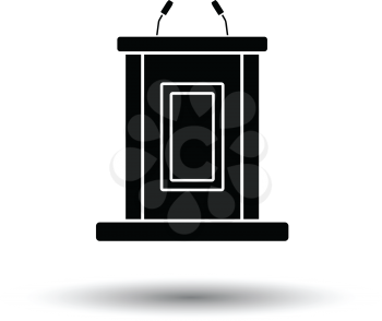 Witness stand icon. White background with shadow design. Vector illustration.