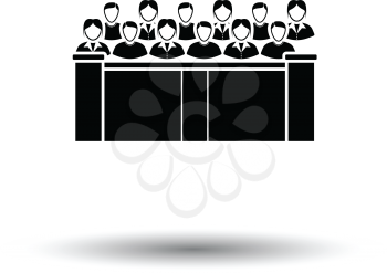 Jury icon. White background with shadow design. Vector illustration.