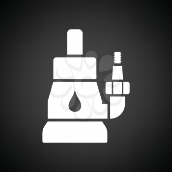 Submersible water pump icon. Black background with white. Vector illustration.