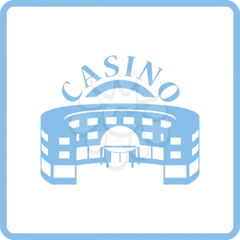 Casino building icon. Blue frame design. Vector illustration.