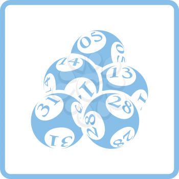 Lotto balls icon. Blue frame design. Vector illustration.