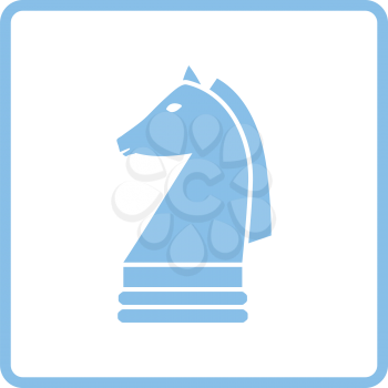 Chess horse icon. Blue frame design. Vector illustration.