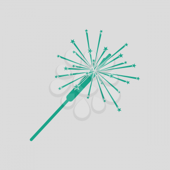 Party sparkler icon. Gray background with green. Vector illustration.