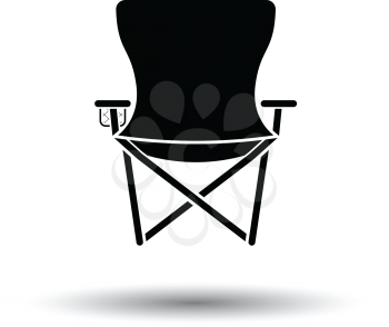 Icon of Fishing folding chair. White background with shadow design. Vector illustration.