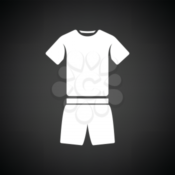 Fitness uniform  icon. Black background with white. Vector illustration.