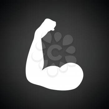 Bicep icon. Black background with white. Vector illustration.
