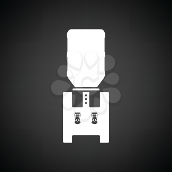 Water cooling machine. Black background with white. Vector illustration.