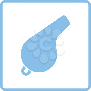 Whistle icon. Blue frame design. Vector illustration.