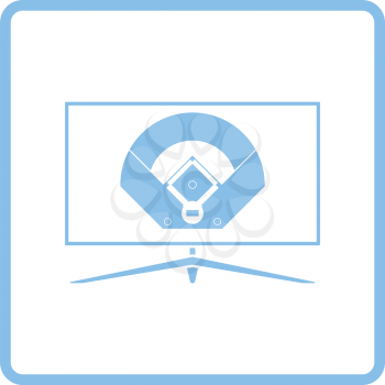 Baseball tv translation icon. Blue frame design. Vector illustration.
