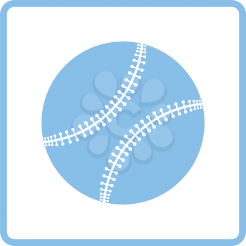 Baseball ball icon. Blue frame design. Vector illustration.
