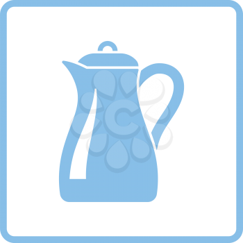 Glass jug icon. Blue frame design. Vector illustration.