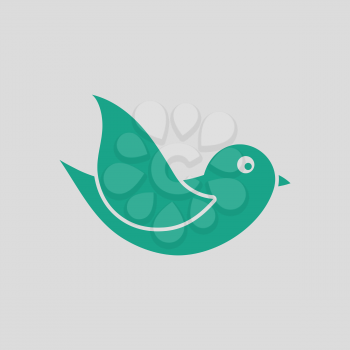 Bird icon. Gray background with green. Vector illustration.