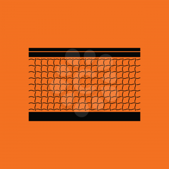 Tennis net icon. Orange background with black. Vector illustration.