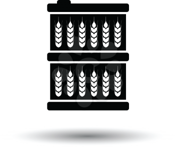 Barrel wheat symbols icon. White background with shadow design. Vector illustration.