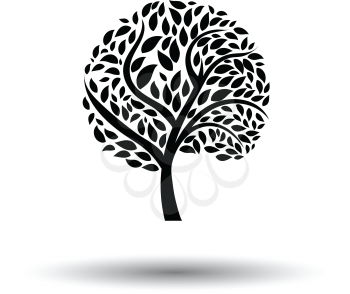 Ecological tree leaves icon. White background with shadow design. Vector illustration.