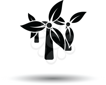 Wind mill leaves in blades icon. White background with shadow design. Vector illustration.